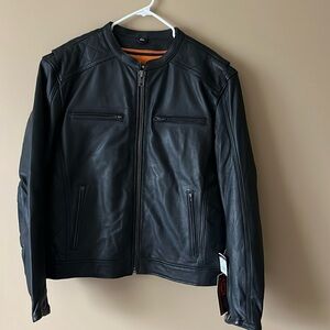 NWT Men’s black leather First Classics XL Leather jacket with removable lining